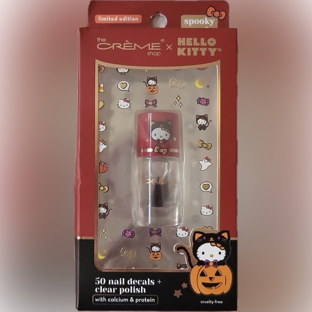 Crème Shop x Hello Kitty Fall Nail Decals + Clear Polish Set "SPOOKY SWEET" NWT